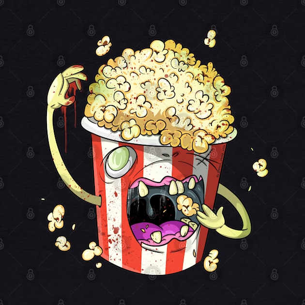 Cute Zombie Horror Movie Classic Popcorn by Trendy Black Sheep